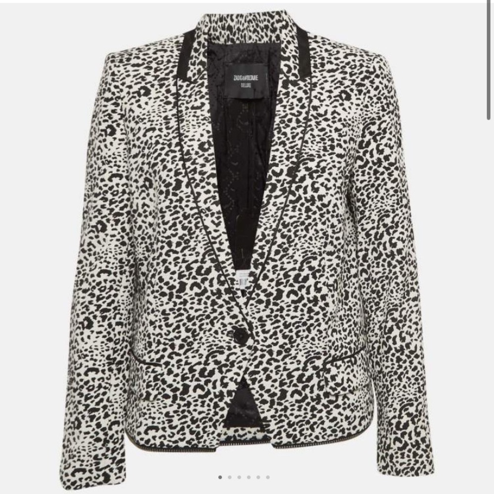 Zadig and Voltaire Deluxe Leopard Jacquard Vegam Blazer size XS